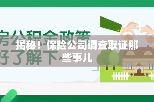 马尾揭秘！保险公司调查取证那些事儿