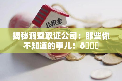 马尾揭秘调查取证公司：那些你不知道的事儿！😎
