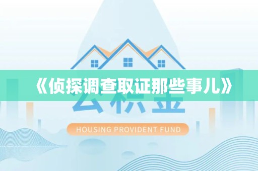 马尾《侦探调查取证那些事儿》