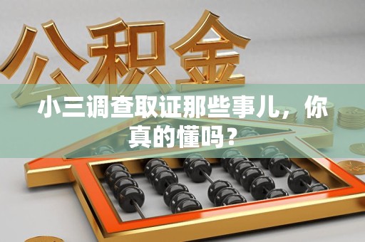 马尾小三调查取证那些事儿，你真的懂吗？