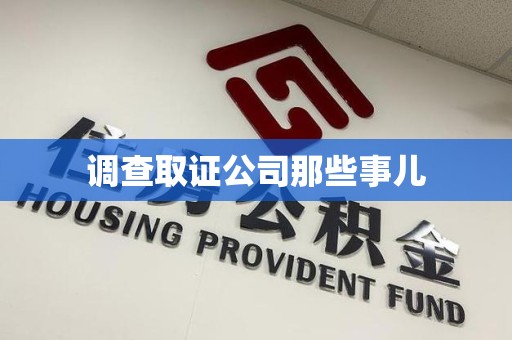 马尾调查取证公司那些事儿