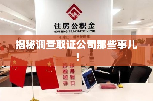 马尾揭秘调查取证公司那些事儿！