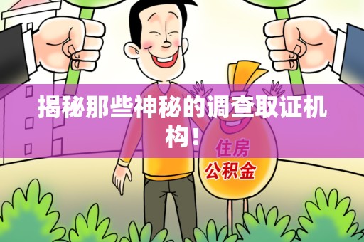 马尾揭秘那些神秘的调查取证机构！