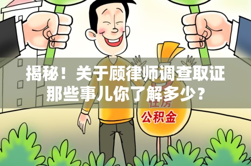 马尾揭秘！关于顾律师调查取证那些事儿你了解多少？