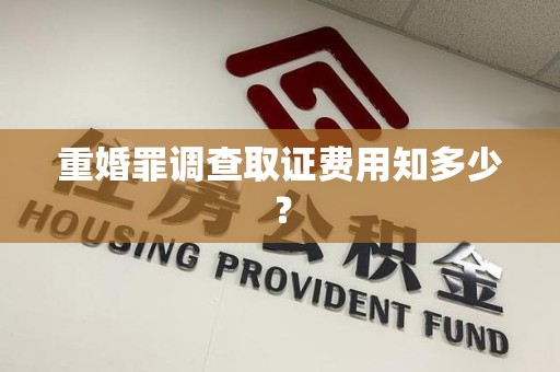 马尾重婚罪调查取证费用知多少？