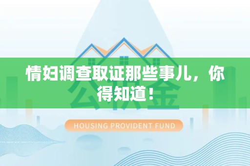 马尾情妇调查取证那些事儿，你得知道！