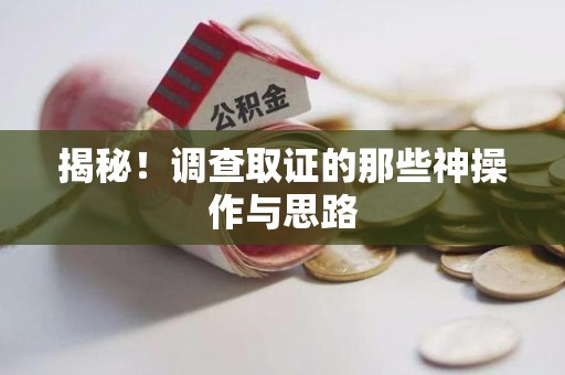 马尾揭秘！调查取证的那些神操作与思路