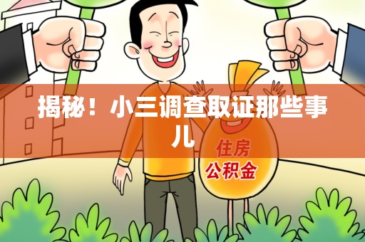 马尾揭秘！小三调查取证那些事儿