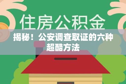 马尾揭秘！公安调查取证的六种超酷方法