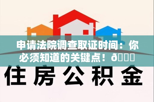 马尾申请法院调查取证时间：你必须知道的关键点！😎