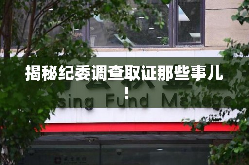 马尾揭秘纪委调查取证那些事儿！