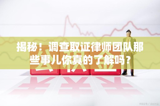 马尾揭秘！调查取证律师团队那些事儿你真的了解吗？